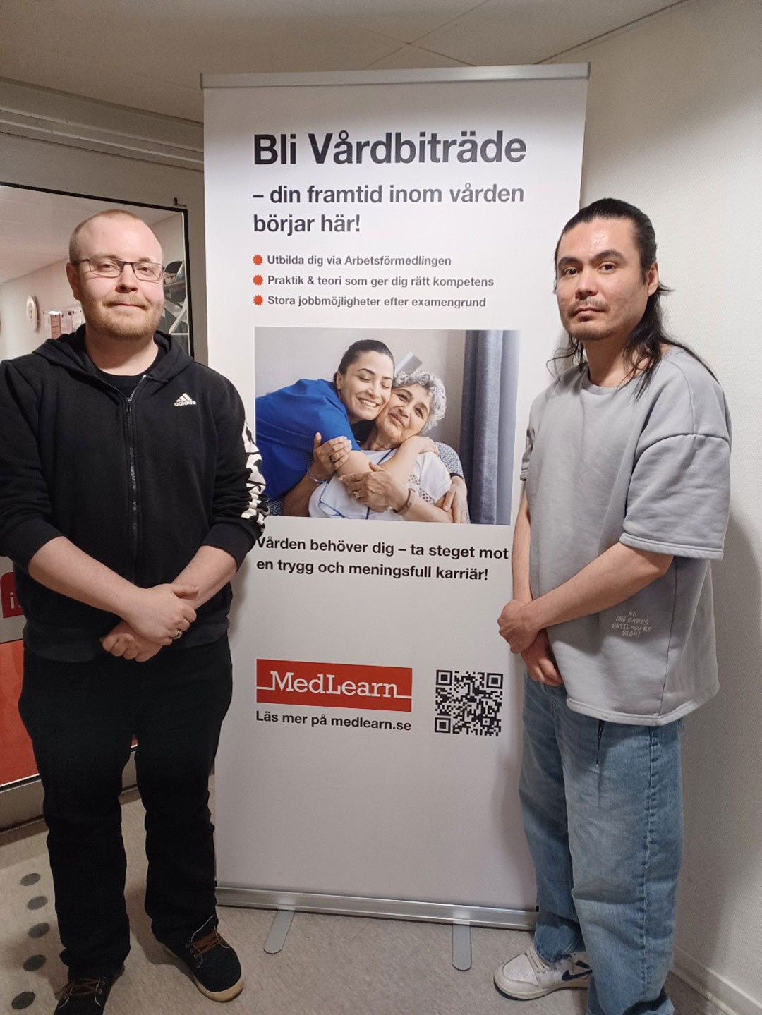 David och Asef berättar om arbetsmarknadsutbildningen till vårdbiträde i Umeå | Medlearn.se